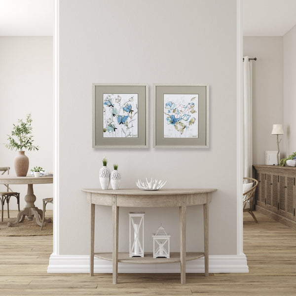 Set of 2 Dainty Pastel Floral Framed Art