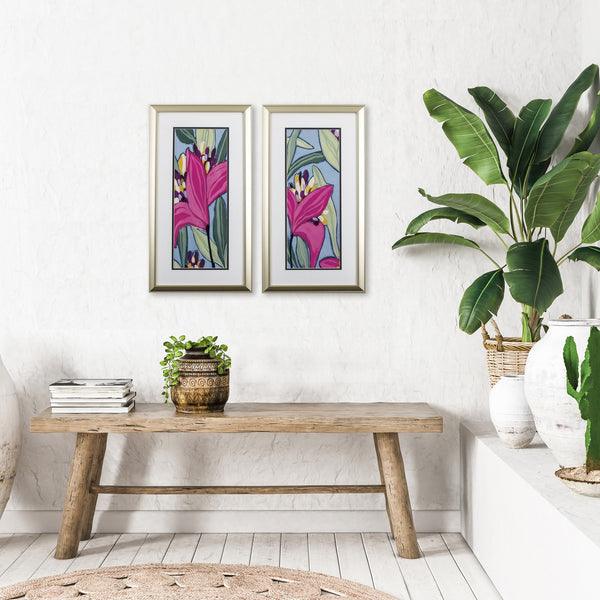 Set of 2 Tropical Floral Framed Art