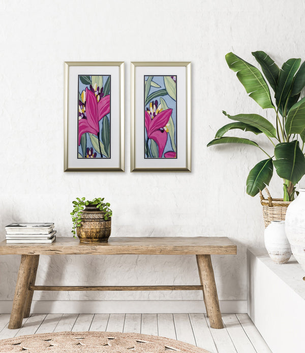 Set of 2 Tropical Floral Framed Art