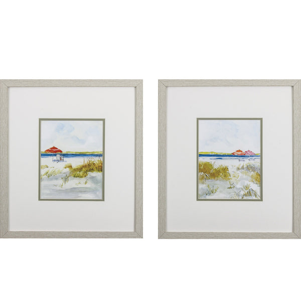 Set of Two Beach Scene Framed Art