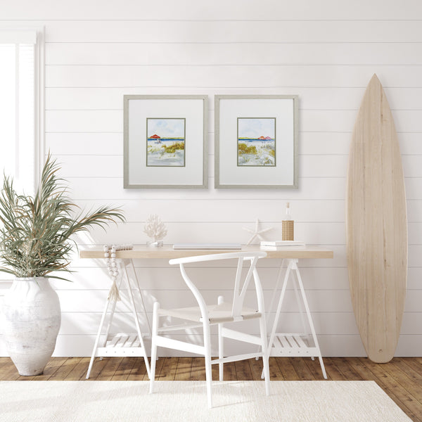 Set of Two Beach Scene Framed Art