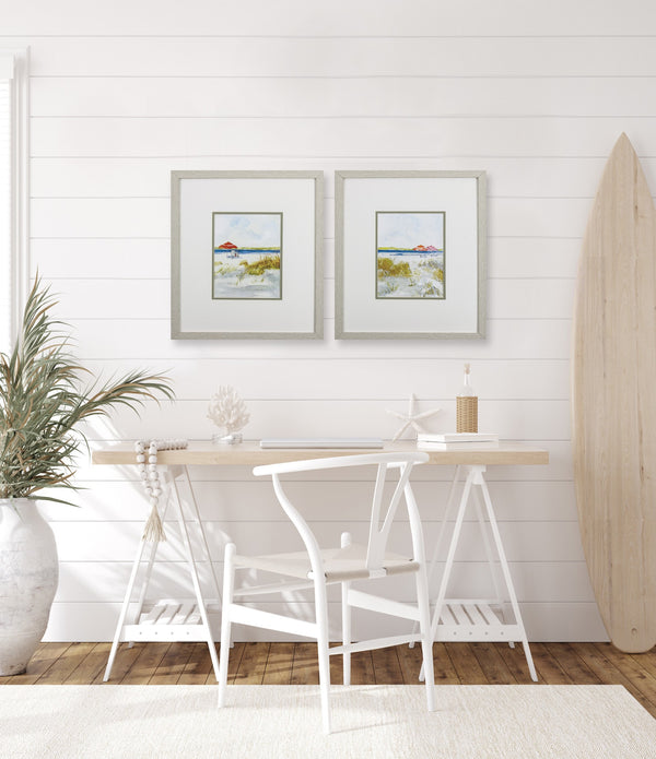 Set of Two Beach Scene Framed Art