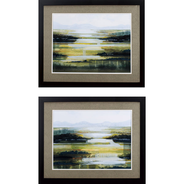 Set of Two Transitional Landscapes Framed Art