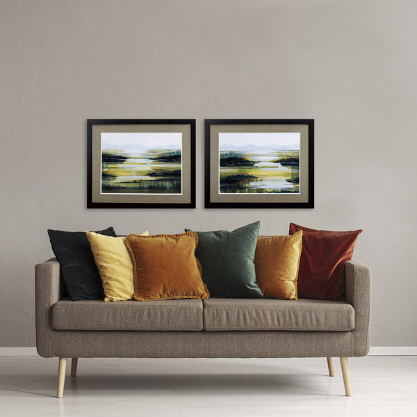 Set of Two Transitional Landscapes Framed Art