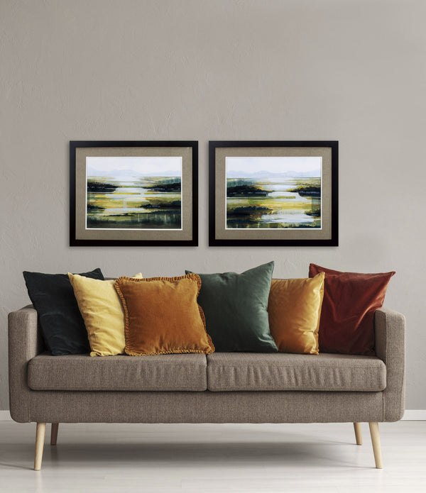 Set of Two Transitional Landscapes Framed Art