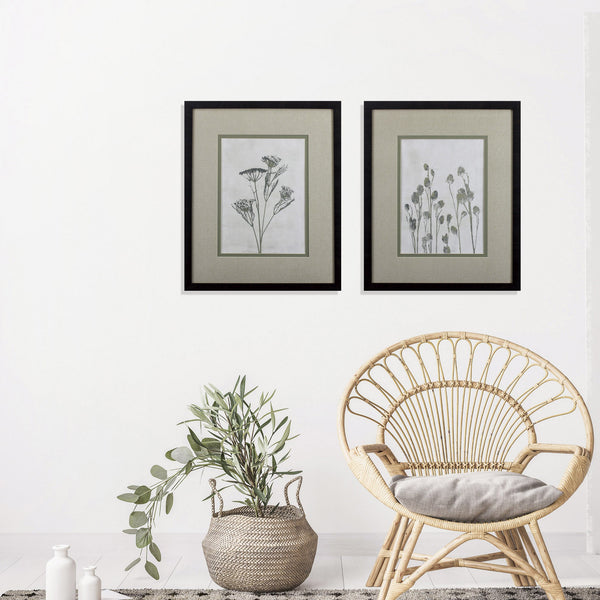 Set of Two Floral Wild Abstract Framed Art