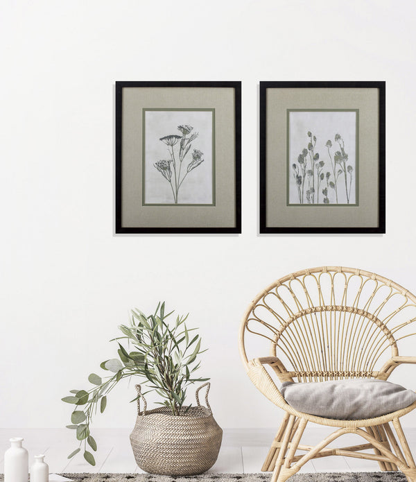 Set of Two Floral Wild Abstract Framed Art