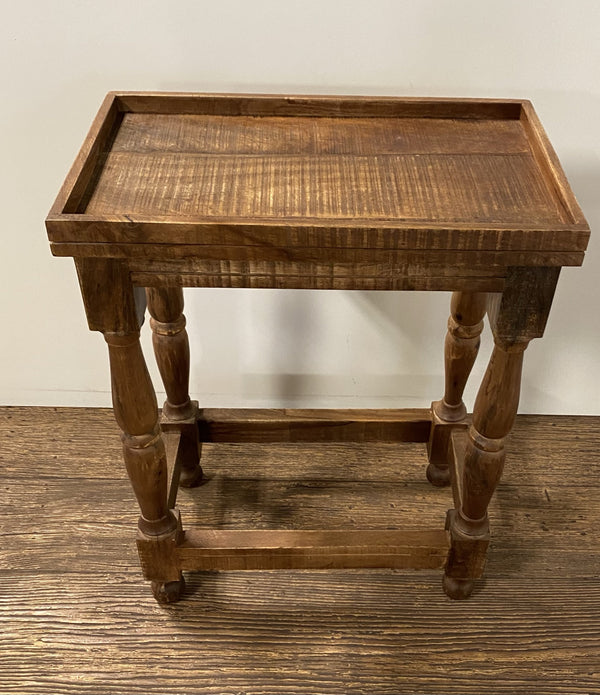 Modern Farmhouse Narrow Solid Wood End Table