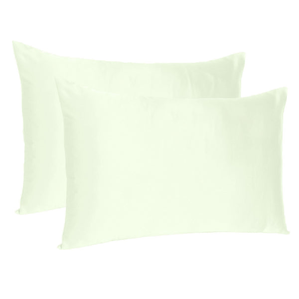 Ivory Dreamy Set of 2 Silky Satin King Pillowcases