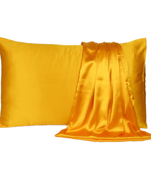 Goldenrod Dreamy Set of 2 Silky Satin King Pillowcases