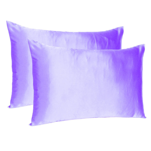 Purple Dreamy Set of 2 Silky Satin Standard Pillowcases