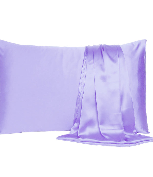 Purple Dreamy Set of 2 Silky Satin Standard Pillowcases