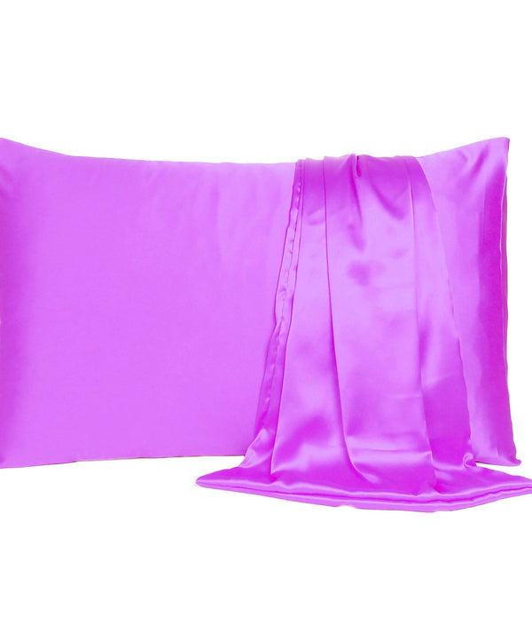 Violet Dreamy Set of 2 Silky Satin Standard Pillowcases