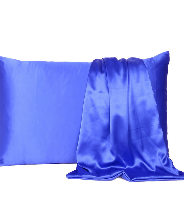 Royal Blue Dreamy Set of 2 Silky Satin Standard Pillowcases