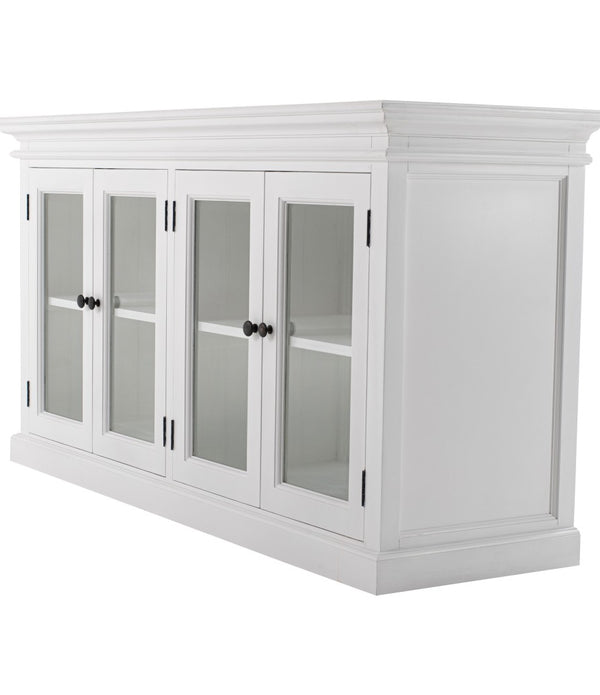 Modern Farm White Glass Door Buffet Server