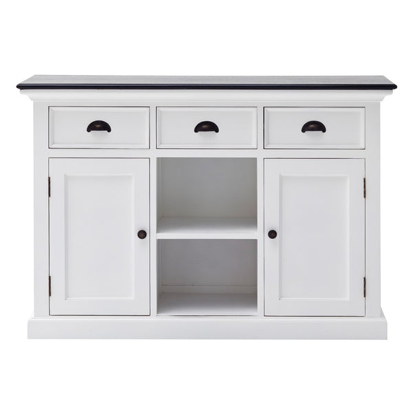 Modern Farmhouse Black and White Large Accent Cabinet