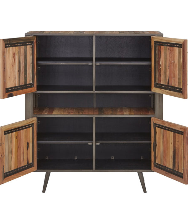 Modern Rustic Double Decker Accent Cabinet