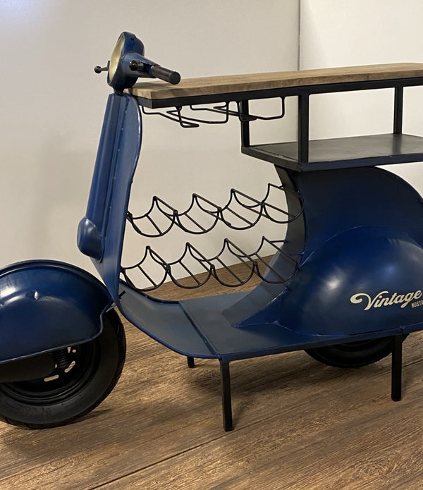 Vintage Blue Scooter Bar Cart