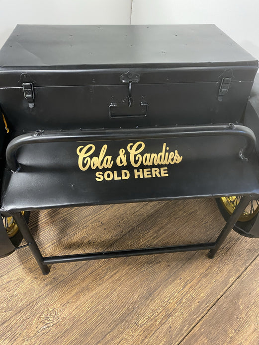 Black Old Time Delivery Box Table with Storage