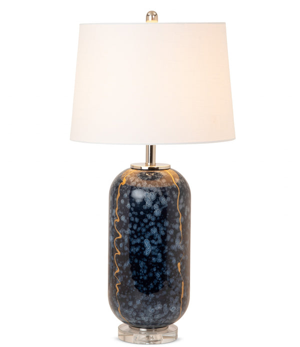 Set of 2 Artsy Blues Glass Table Lamps