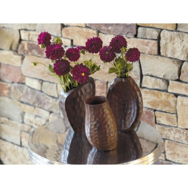 Matte Hammered Textured Finish Copper Vase