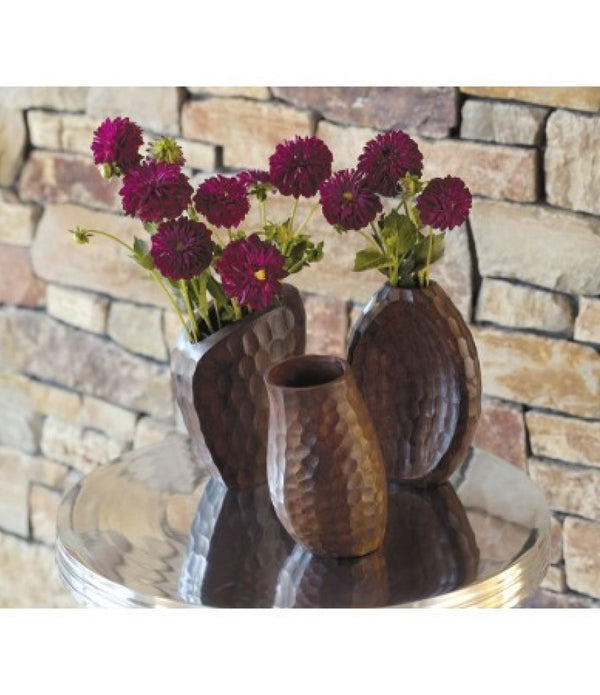 Matte Hammered Textured Finish Copper Vase