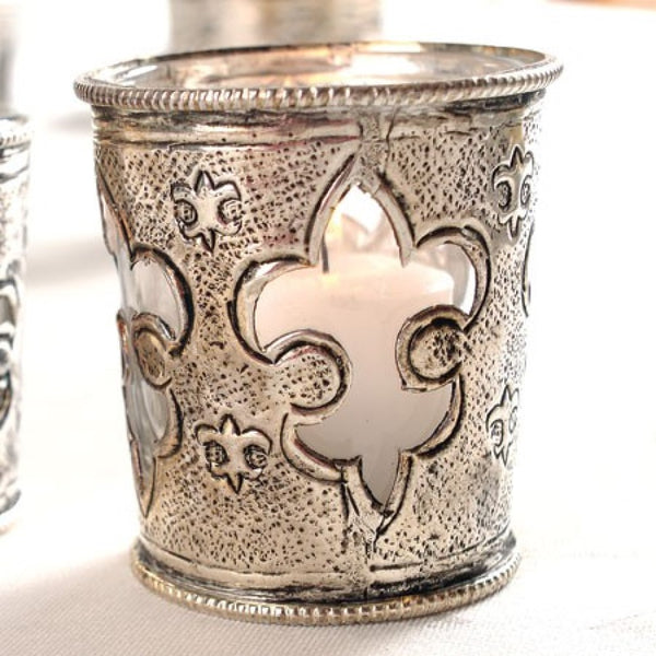 Rustic Fleur de Lis Votive Candle Holder