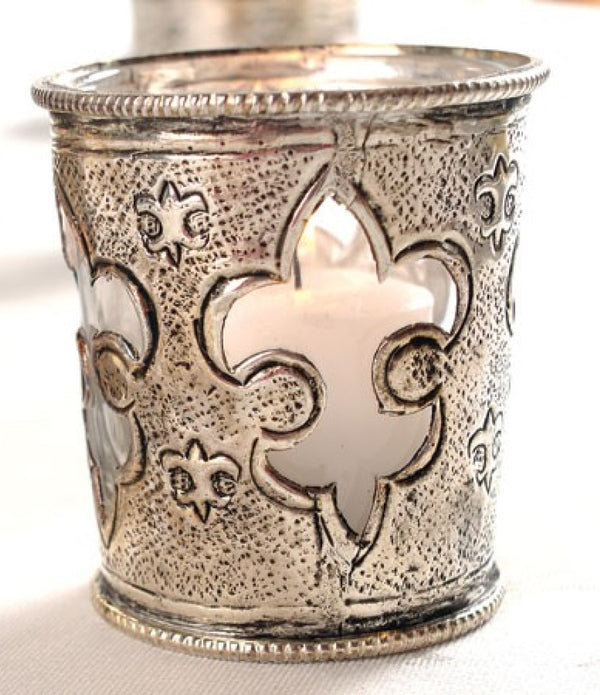 Rustic Fleur de Lis Votive Candle Holder