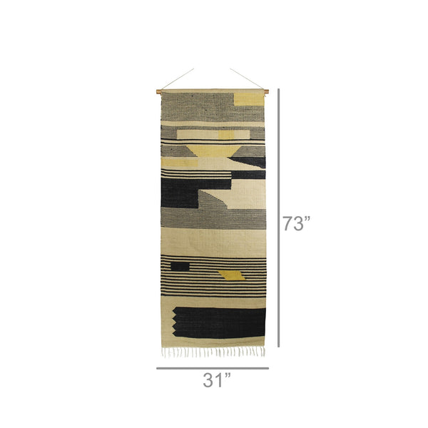 Black and Beige Angular Patterns Wall Hanging