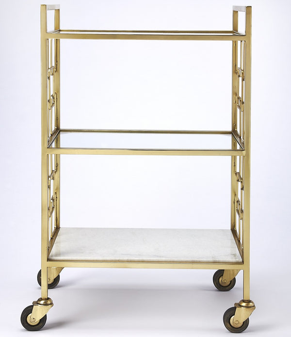 Polished Gold Bar Cart