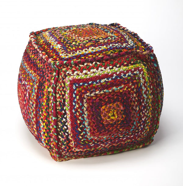 Color Fiesta Braided Pouf Ottoman