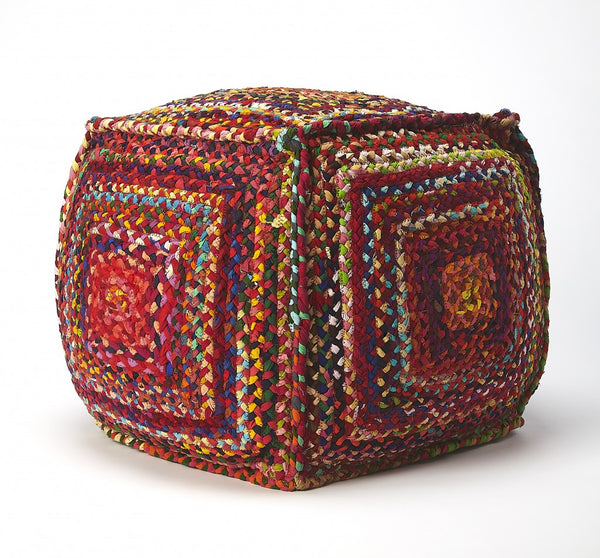 Color Fiesta Braided Pouf Ottoman