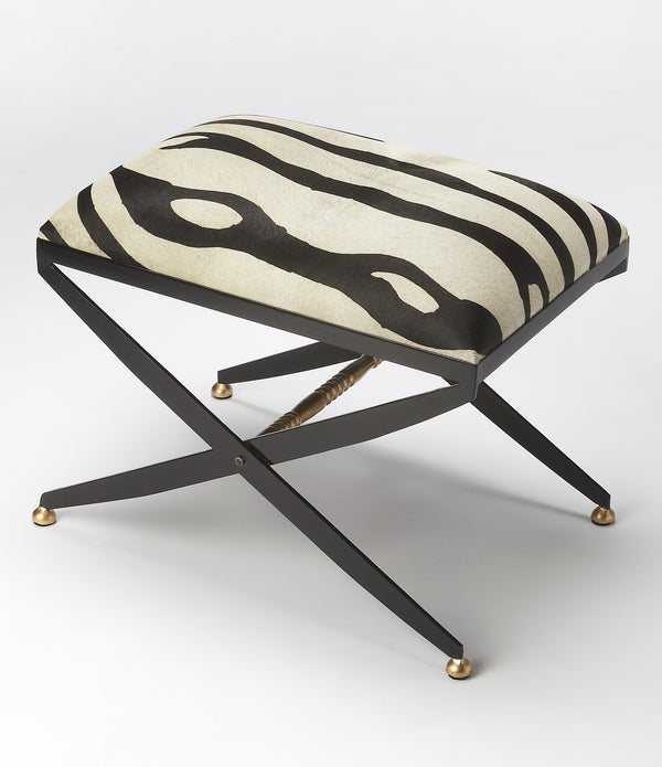 Cosmopolitan Black and White Leather Stool