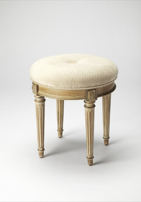 Classic Driftwood Ivory Vanity Stool