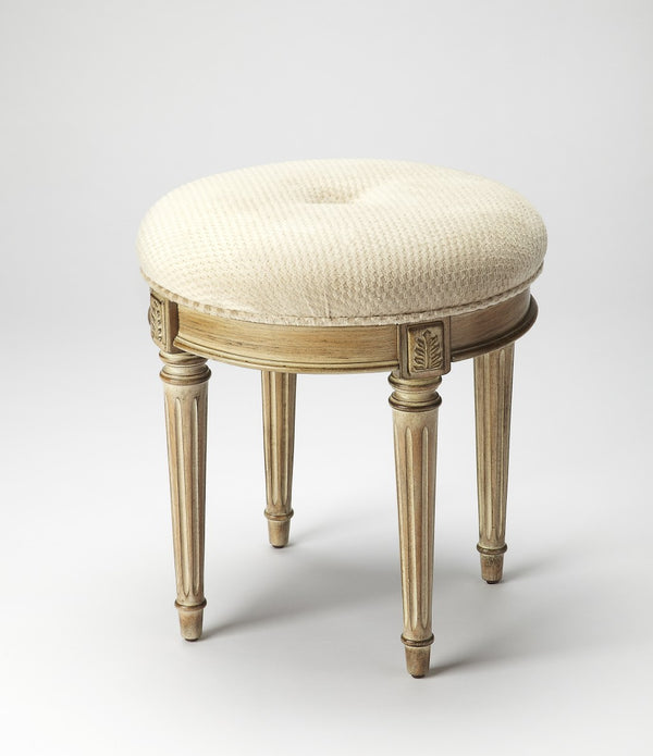 Classic Driftwood Ivory Vanity Stool