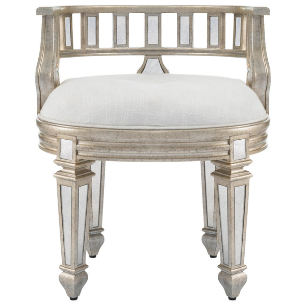 Mirrored Crescent Vanity Stool