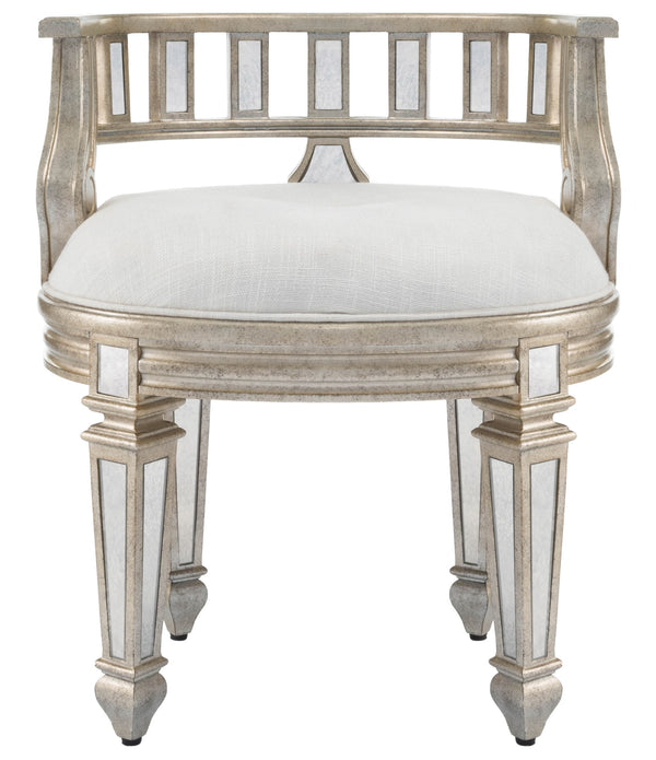 Mirrored Crescent Vanity Stool