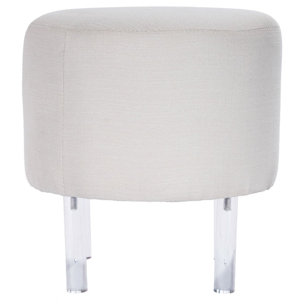 Contempo Chic White Round Ottoman