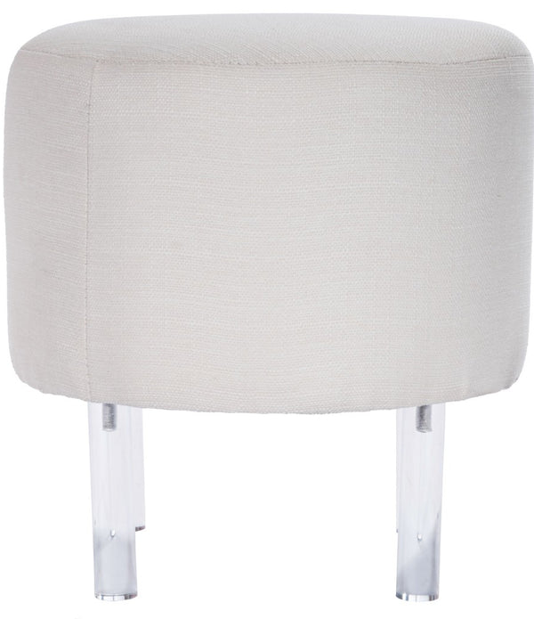 Contempo Chic White Round Ottoman