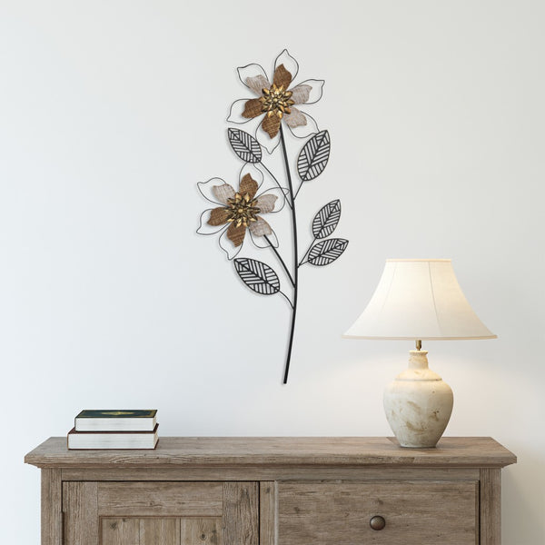 Metal Wire Flower Wall Decor Piece