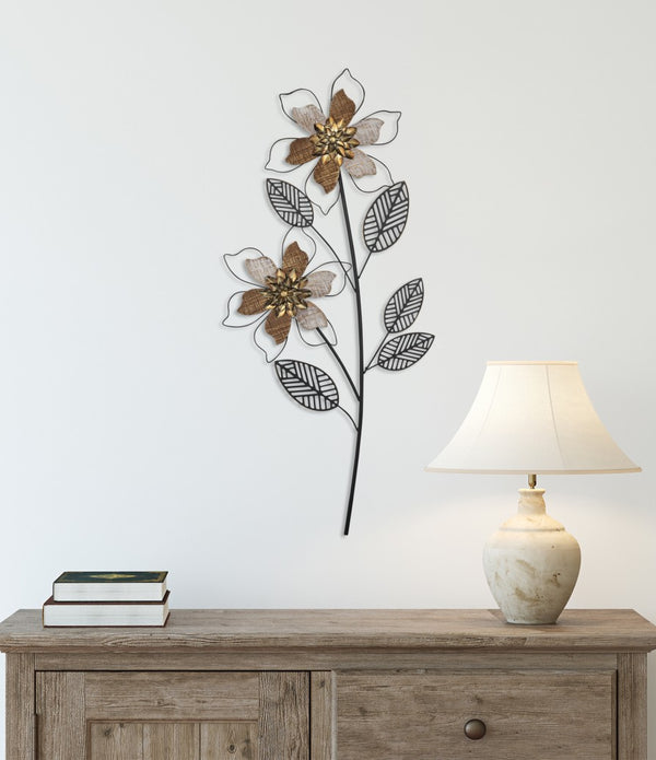 Metal Wire Flower Wall Decor Piece