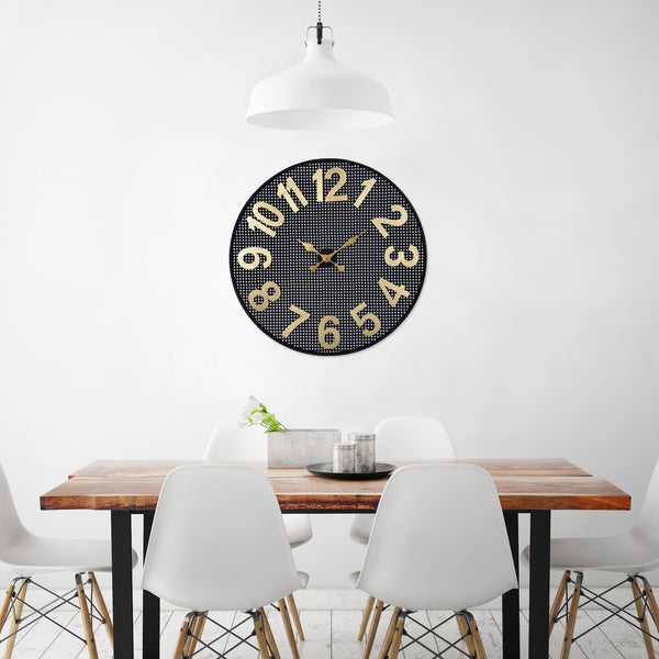 Black and Gold Round Wall Clock