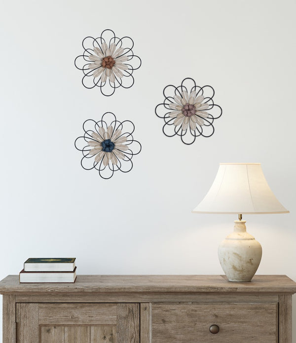 Black Metal Floral Wall Decor