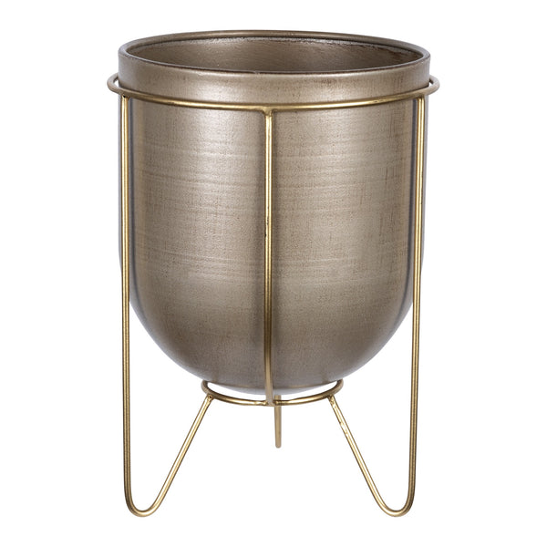 Bronze and Gold Metal Plant Pot