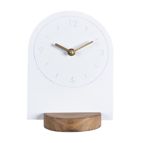 Sleek White Table or Desk Clock