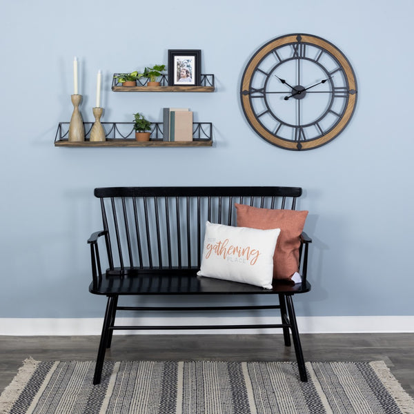 Industrial Wood and Metal Wall Clock