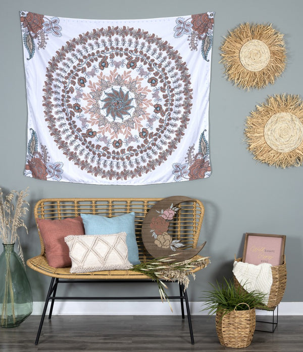 Bohemian Floral Medallion Wall Tapestry