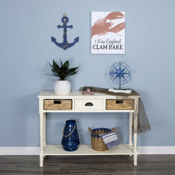 Blue Wooden Anchor Wall Decor