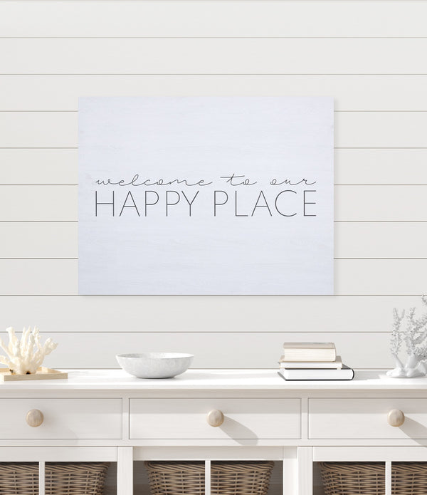 Welcome To Our Happy Place Wall Art