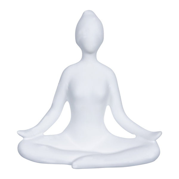 Minimal White Meditation Statue